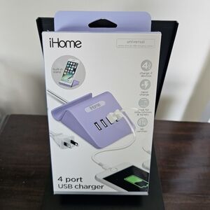 iHome Lavender 4-Port USB Charger